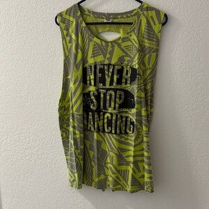 Zumba Fitness Neon Green Graphic Muscle Tee